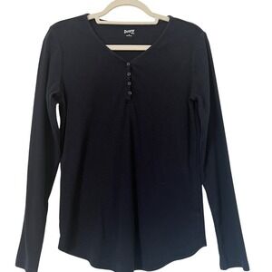 Duluth‎ Trading Co Ladies Small Dark Blue Long Sleeve Henley Top